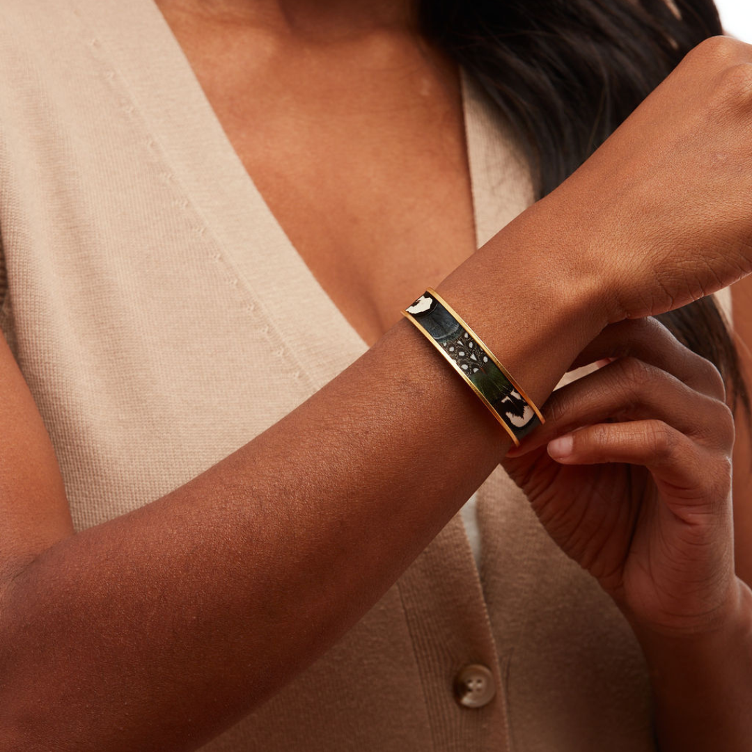 Feather Cuff Bracelet | Pheasant & Guinea Feather Bracelet | Brackish