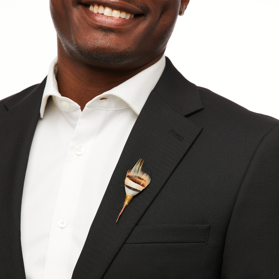 Luxury Lapel Pin - Partridge & Pheasant Feathers | Brackish