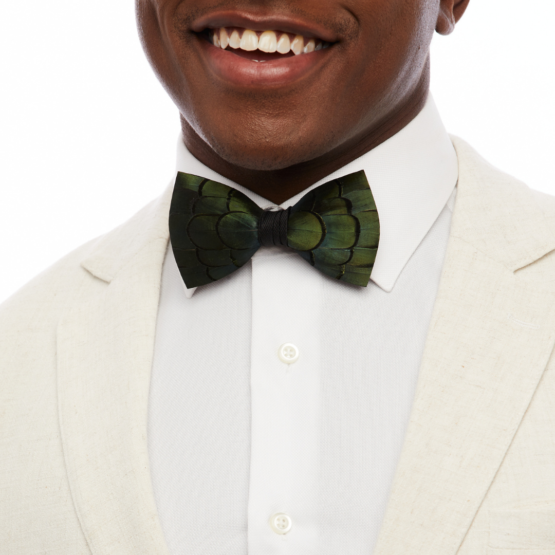 Pheasant Feather Bow Tie | Charleston Bow Tie | Brackish Brand
