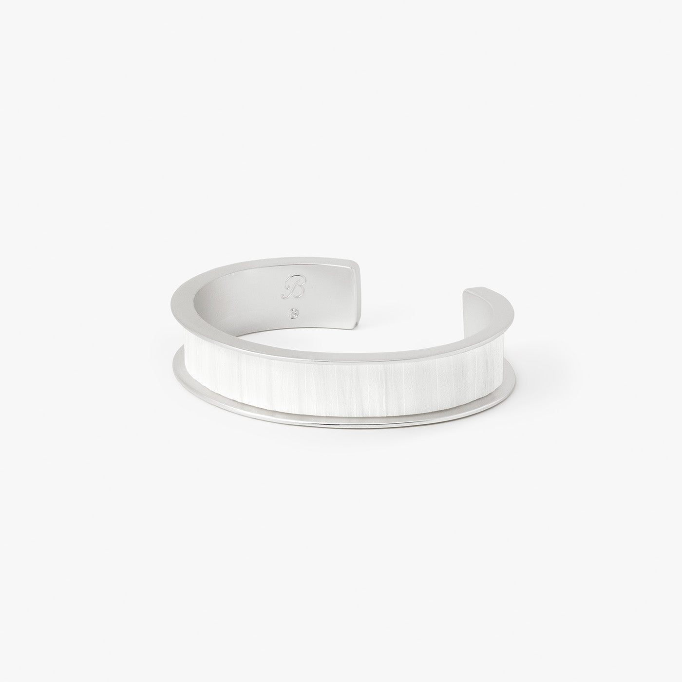 White Feather Cuff Bracelet with 24K Gold-Plated Hardware