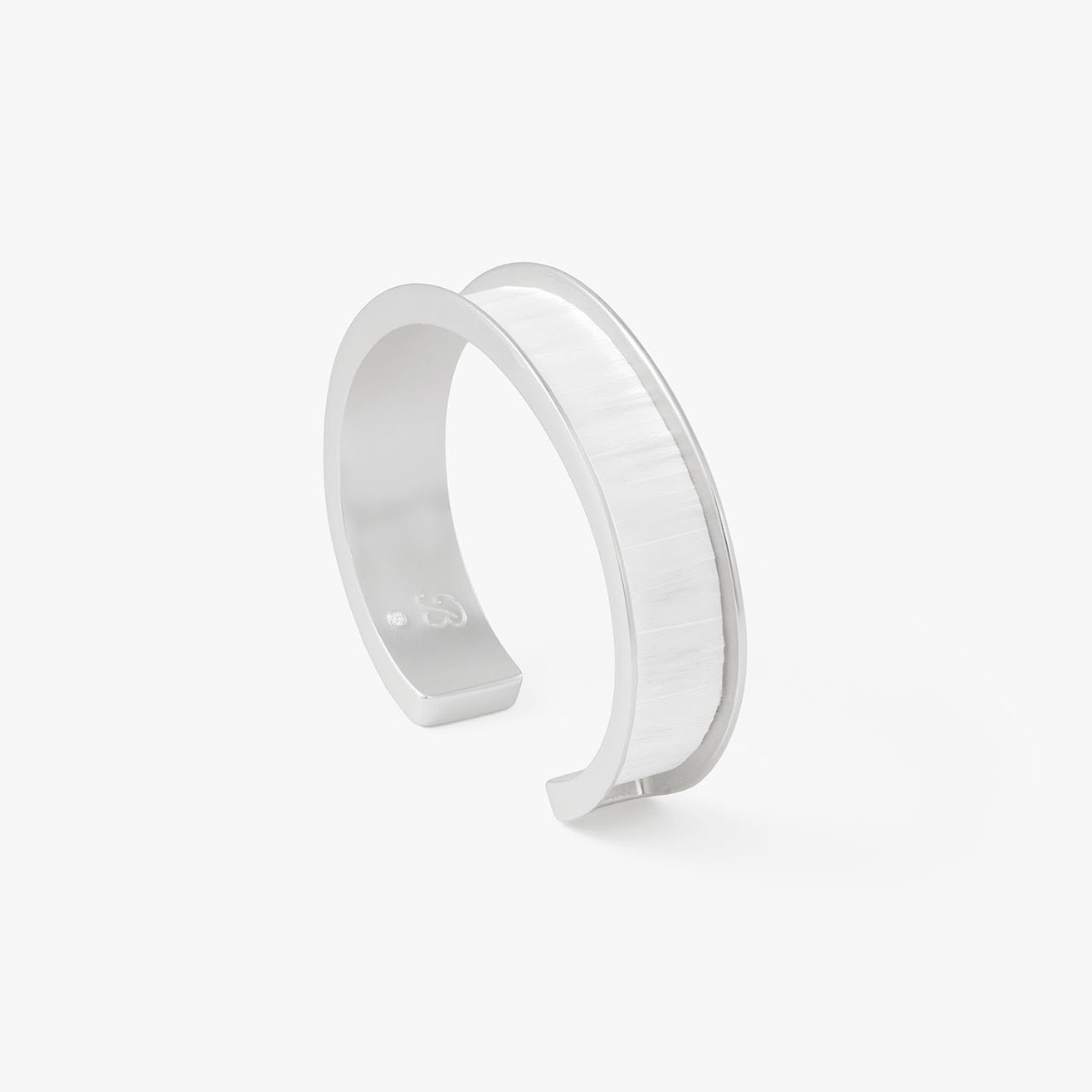 White Feather Cuff Bracelet with 24K Gold-Plated Hardware