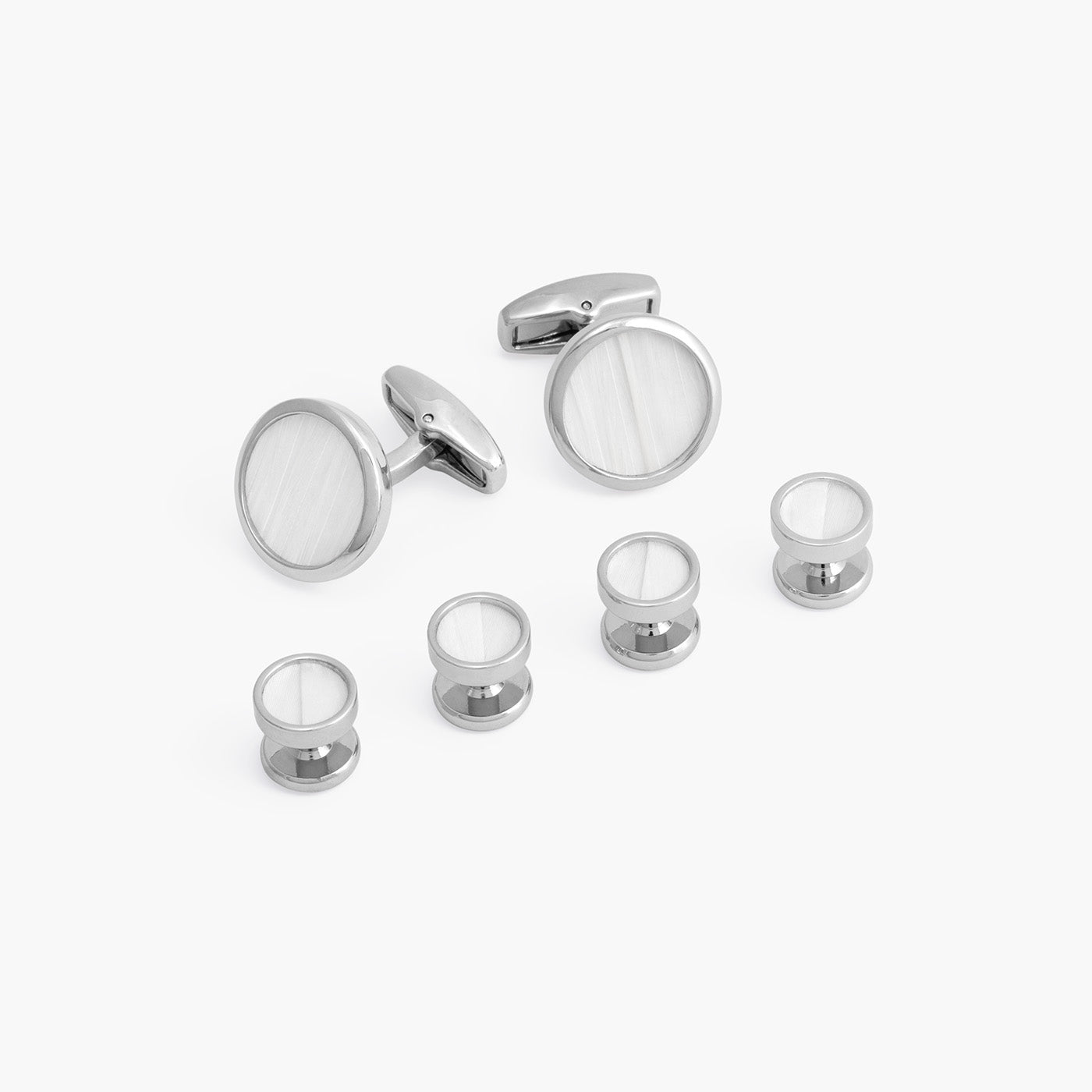 BVI Cufflink & Studs Set | Rooster Feathers | White Tux Accessory