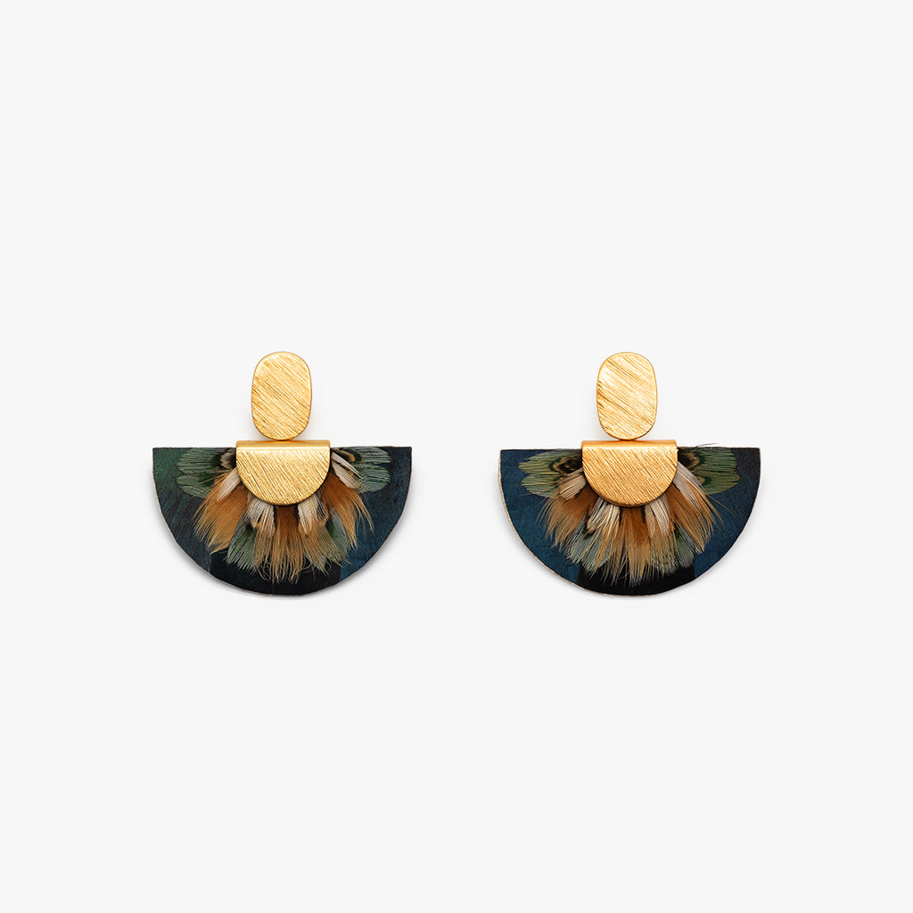 Handmade repurposed leather Louis Vuitton drop earrings
