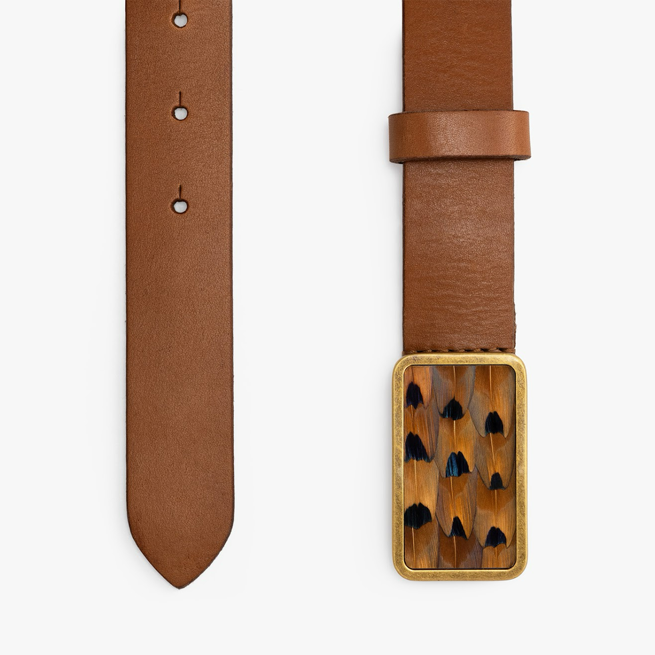 FRYE L Tan Brown Reversible Twist Gold Tone Hardware Pin Hole Leather Belt Tan 20mm Tooling & Stud Belt | The Frye Company main image 3