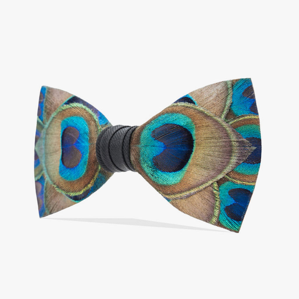 Peacock Bow Tie, Men's Peacock Feather Accessory