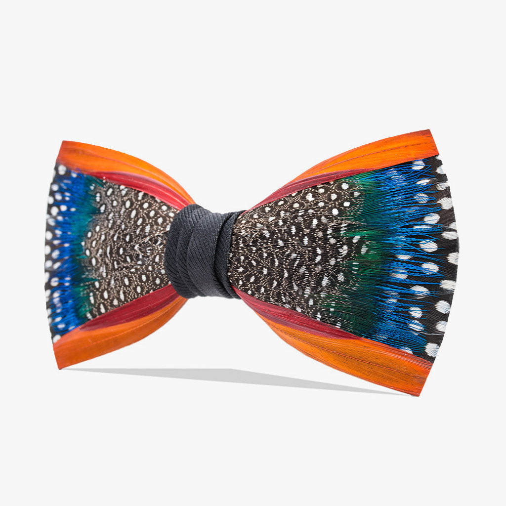 S Brannon Clothing - Another Outstanding New BRACKISH Bird Feather Bow Tie  with Shades of Pink and Grey. The Goose, Pheasant & Rooster Feathers ROYAL  Original Bird Feather Bow Tie. Handcrafted in