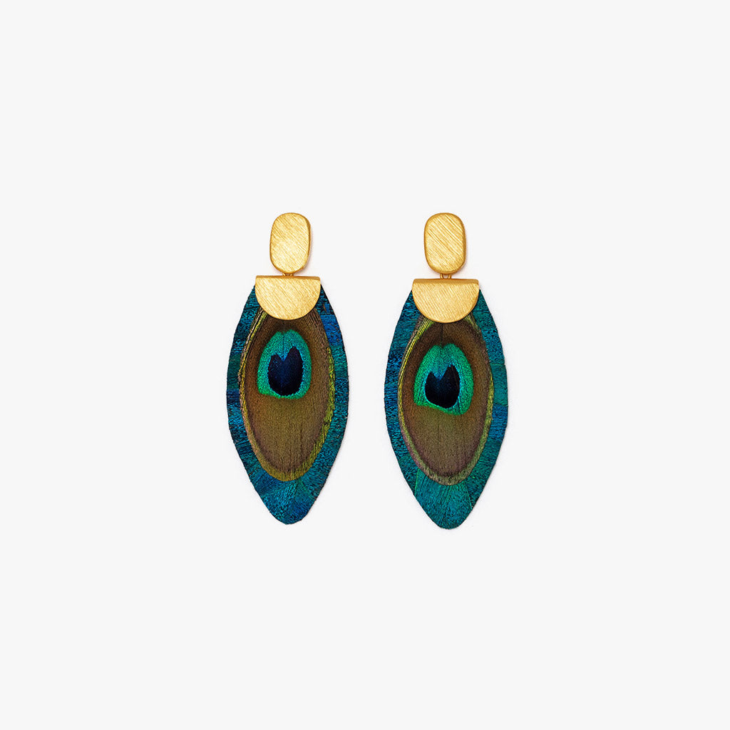 Mardi Gras Masquerade Mask Drop Earring with Feather Detail  (268657)