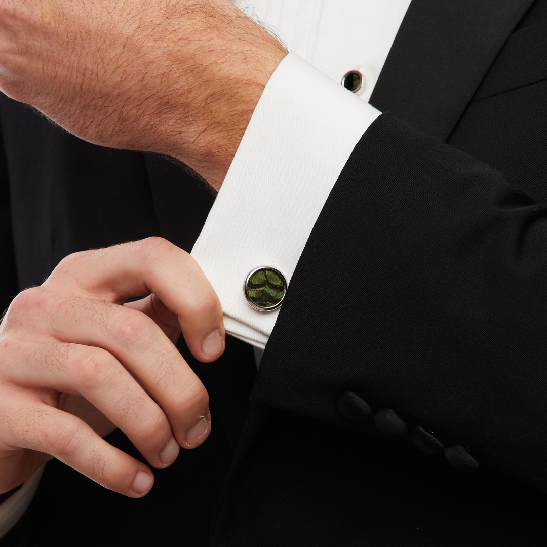 Dark Green Cufflinks and Studs Set