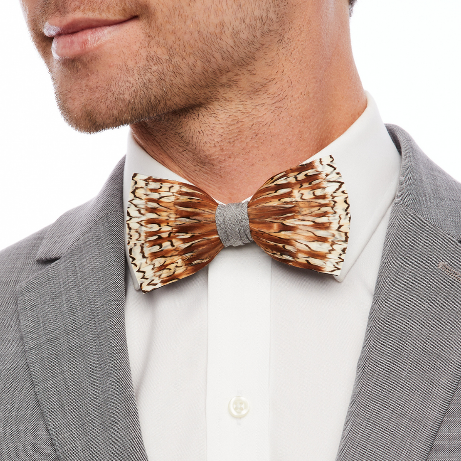 Grey Bobwhite Bow Tie