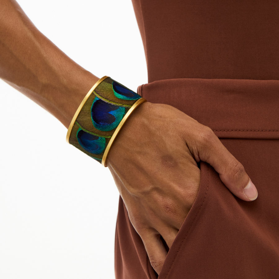thumbnail image 2 of Peacock Bracelet, Peacock Feather Bracelet, Peacock Bangle, Peacock 2 of 9