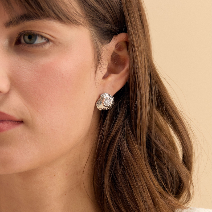 Cannonborough Rhodium Plated Stud Earring