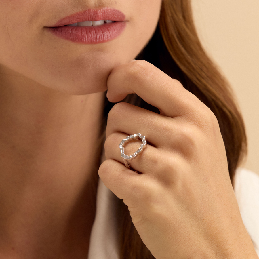 Wagener Terrace Rhodium Plated Ring