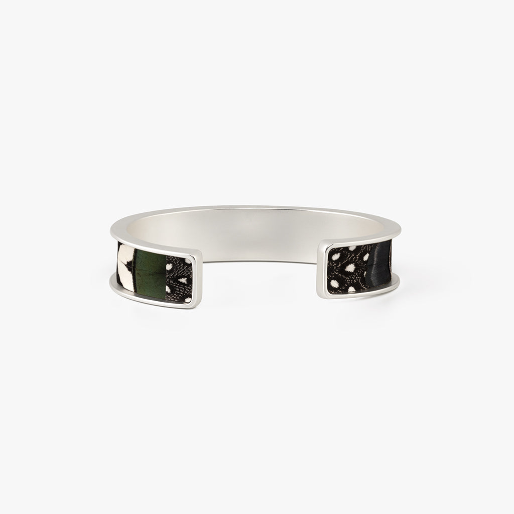 Feather Cuff Bracelet | Pheasant & Guinea Feather Bracelet | Brackish