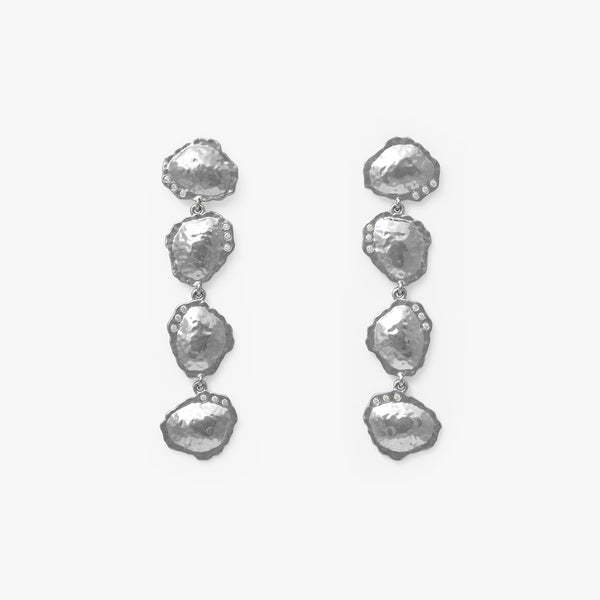 French Quarter Rhodium Plated Drop Earring