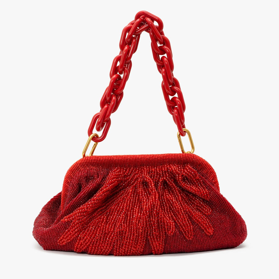 Le Jardin Handbag | Red Beaded Bag | Acrylic Chain Le Jardin Handbag | Red Beaded Bag | Acrylic Chain