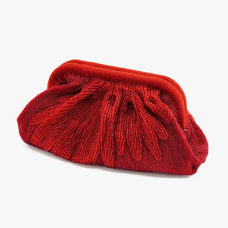 Le Jardin Handbag | Red Beaded Bag | Acrylic Chain