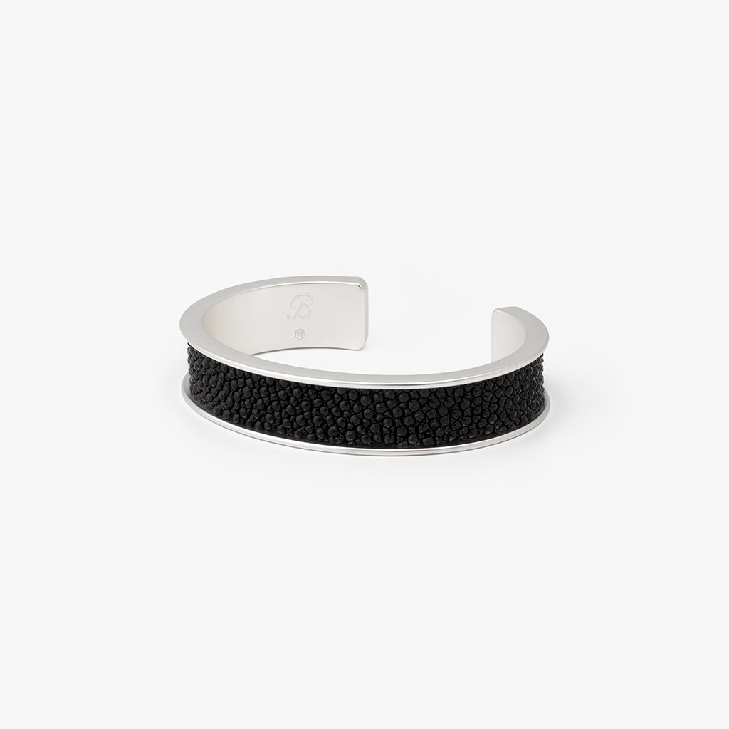 Black Stingray Bracelet | Textured Cuff Bracelet | Brackish display picture 2