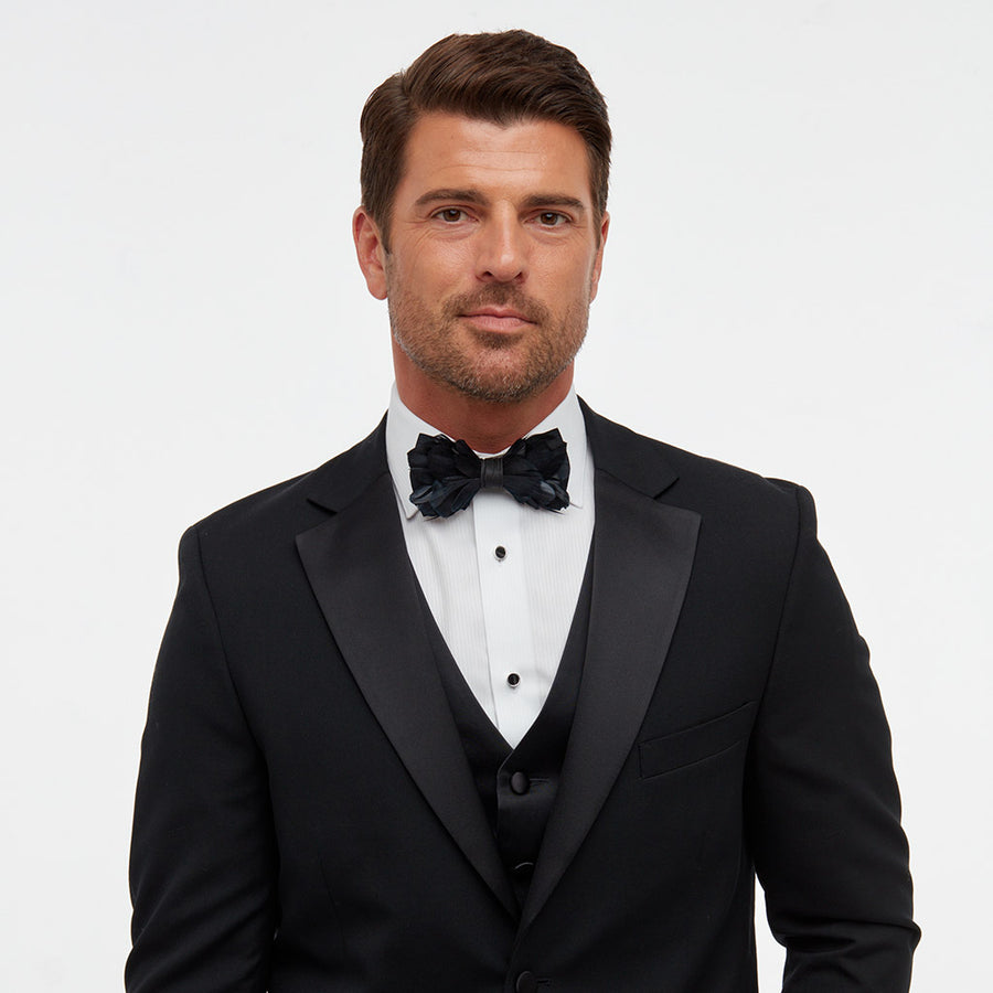 Brackish & Bell Guinea Feather Bow Tie, $130, Nordstrom