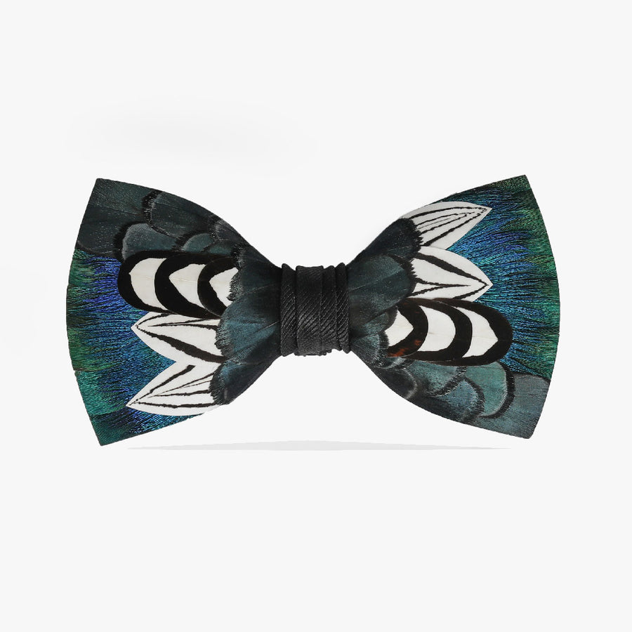 Chucktown Dark Bow Tie with All-Natural Feathers | Brackish