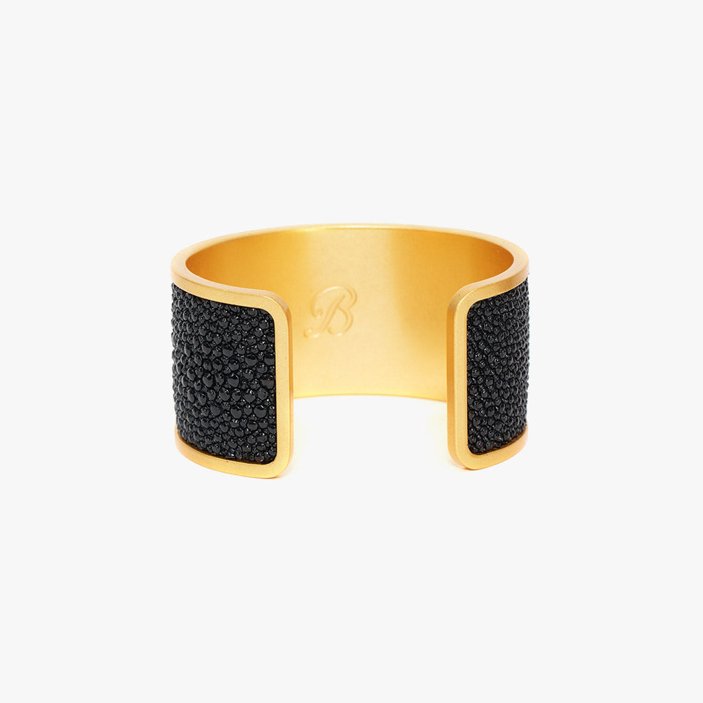 Wide Leather Cuff Bracelet | Stingray Leather Bracelet