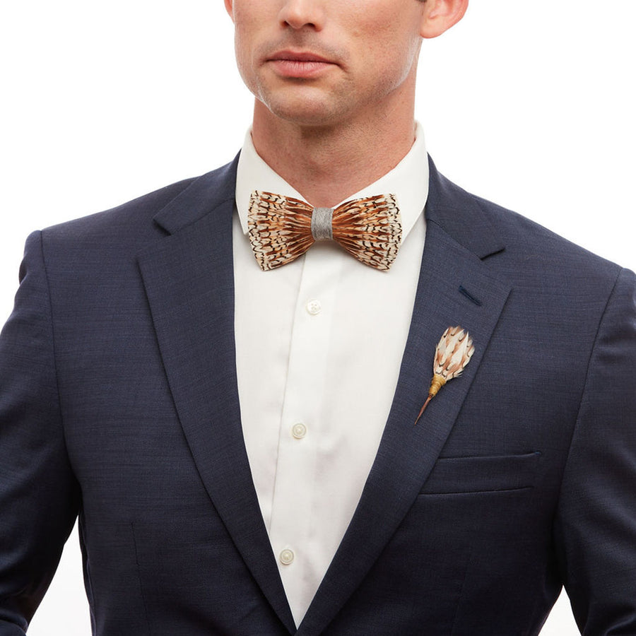 Grey Bobwhite Bow Tie