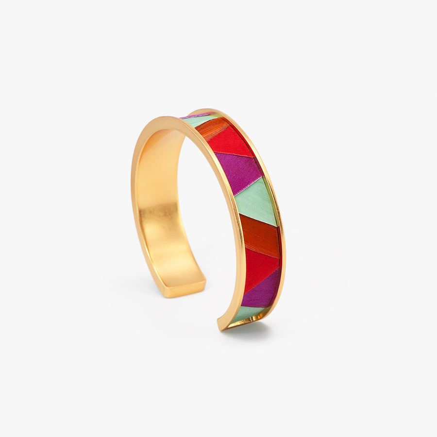 Mokara Colorful Cuff Bracelet - Feathers & 24K Gold Hardware