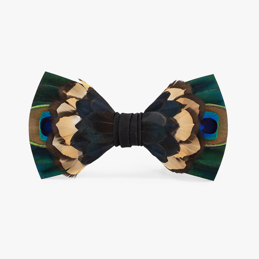 Original Feather Bow Tie in Peacock by Brackish Bow Ties – Country
