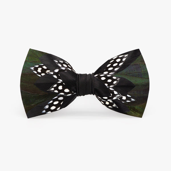 Brackish - Grey Bobwhite Bow Tie - Multicolor Quail Feathers