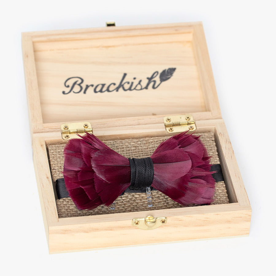 S Brannon Clothing - Give Dad a Magnificent BRACKISH Bird Feather Bow Tie  from S Brannon Clothing. Turkey, Peacock Feathers 'MIDNIGHT'. Each Bow Tie  is a One-of-a-Kind Piece Made of Sustainably Sourced